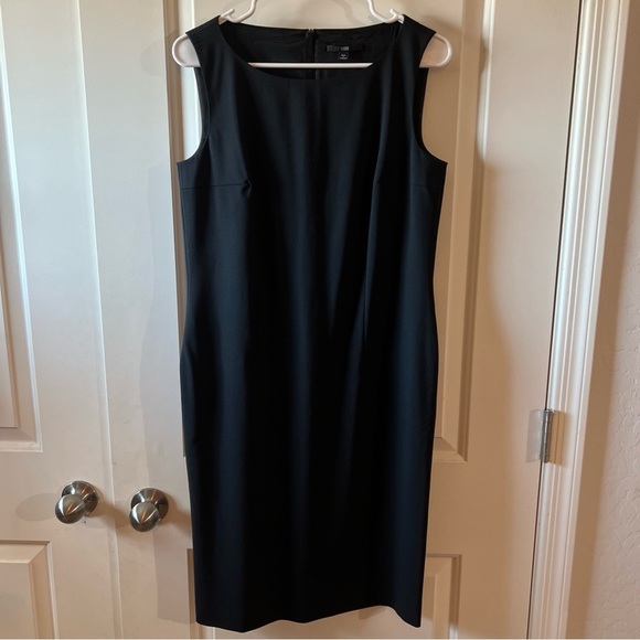 Hugo Boss "Dirusa" Crewneck Wool Sleeveless Pencil Dress - Picture 2 of 10